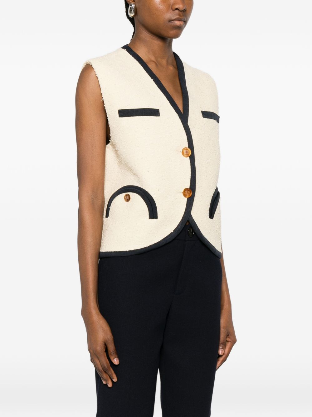 Gilet con profili a contrasto in beige Blazé milano - donna 