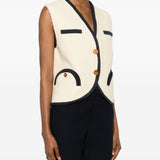 Gilet con profili a contrasto in beige Blazé milano - donna 