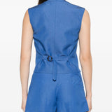 Gilet con tasche anteriori in blu Blazé milano - donna 