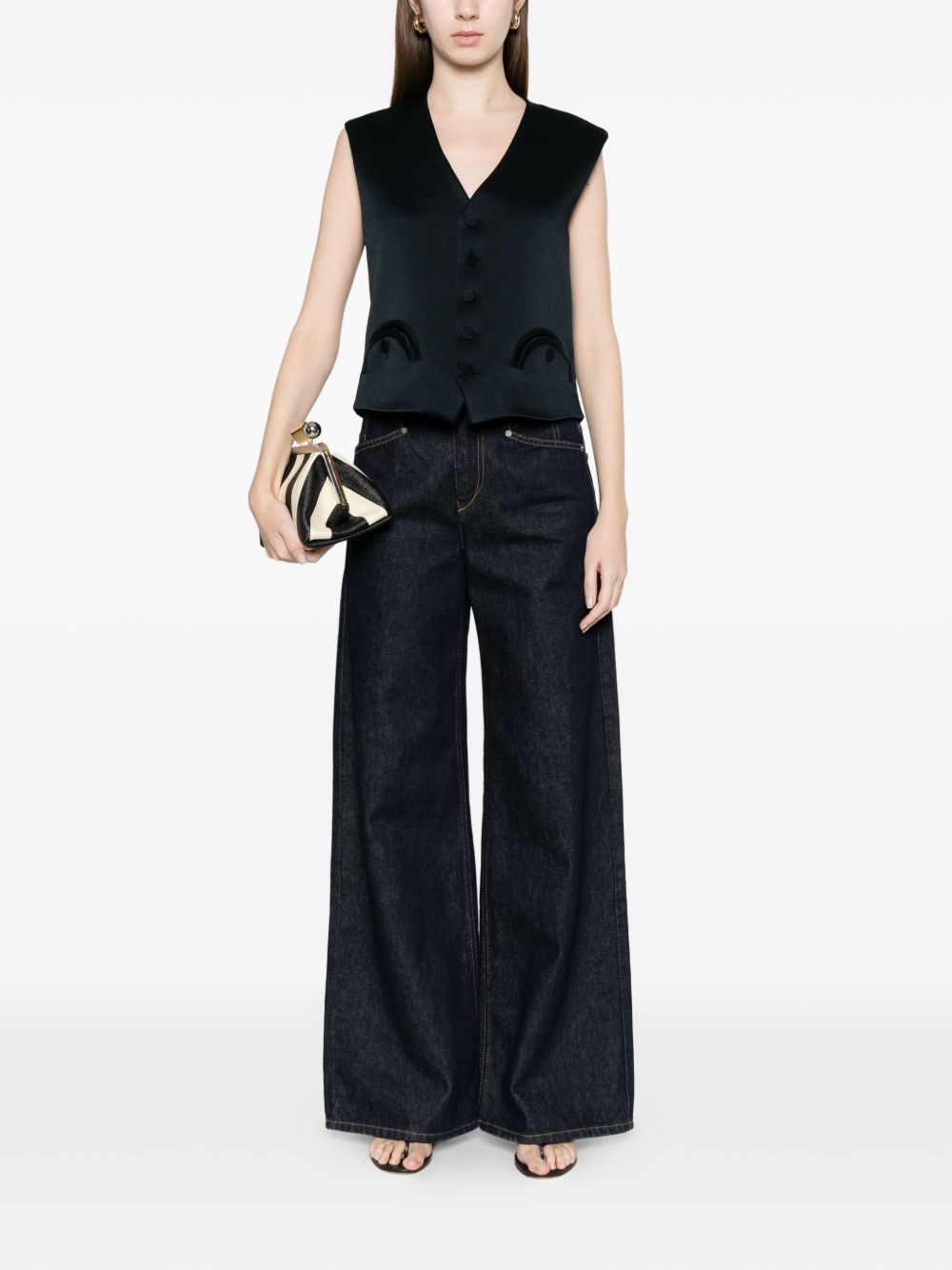 Gilet con tasca e bottoni in blu Blazé milano - donna 