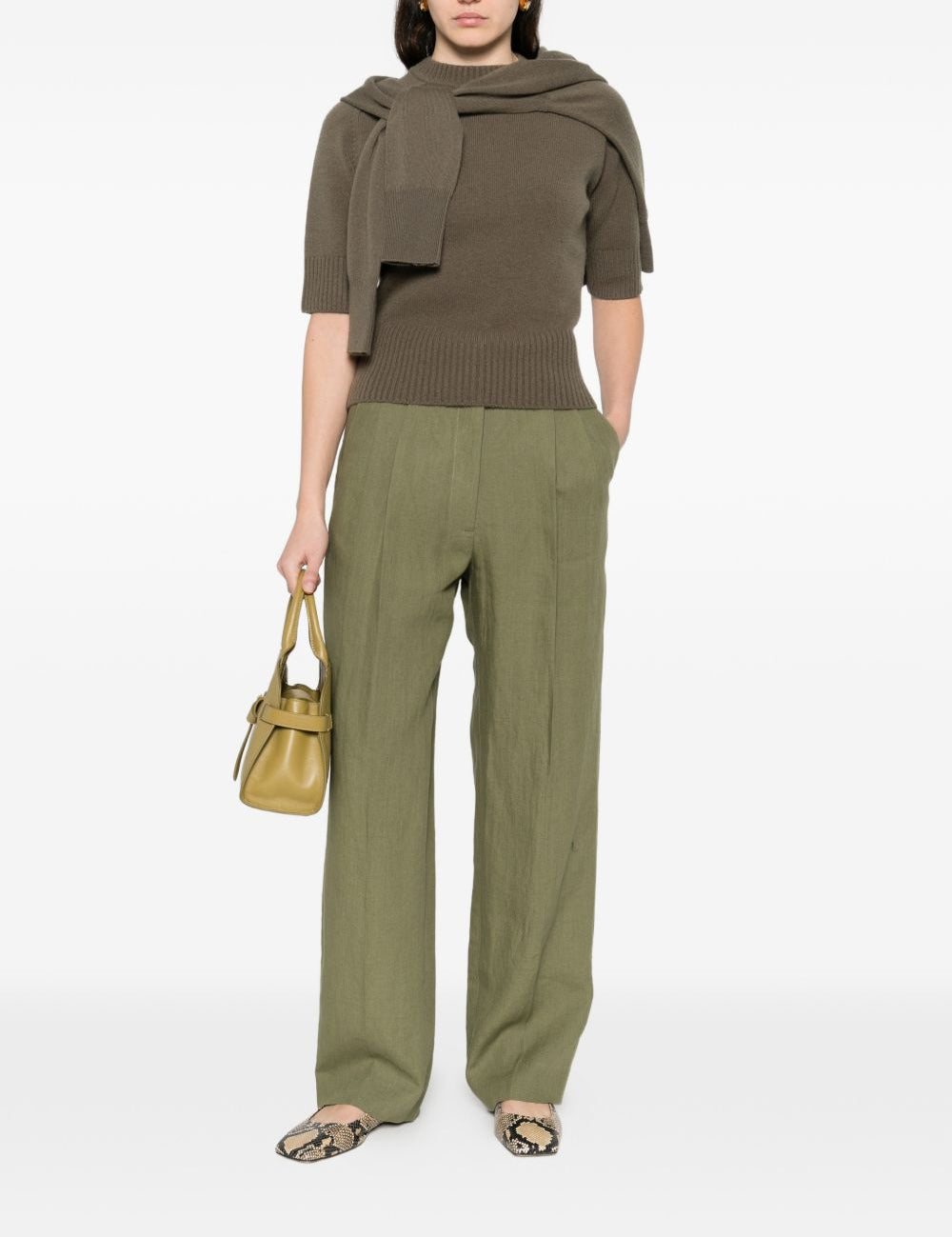 Pantalone a gamba dritta con pinces Mid-Day Sun in verde BLAZÉ MILANO - donna 