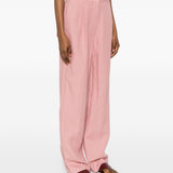 Pantaloni a gamba larga in lino in rosa Blazé milano - donna 
