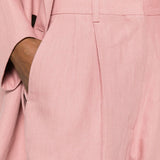 Pantaloni a gamba larga in lino in rosa Blazé milano - donna 