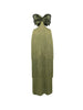 Long fringed dress in Bless green - women