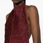 Abito con frange in bordeaux Bless - donna 