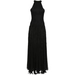 Abito lungo con frange in nero Bless - donna 