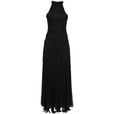 Abito lungo con frange in nero Bless - donna 