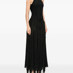 Abito lungo con frange in nero Bless - donna 