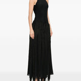 Abito lungo con frange in nero Bless - donna 