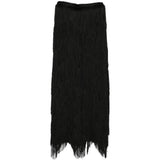 Gonna lunga con frange in nero Bless - donna 