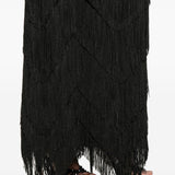 Gonna lunga con frange in nero Bless - donna 