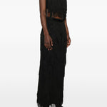 Gonna lunga con frange in nero Bless - donna 
