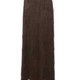 Gonna lunga con frange  in marrone Bless - donna 