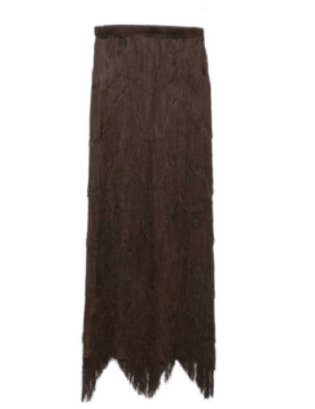 Gonna lunga con frange  in marrone Bless - donna 