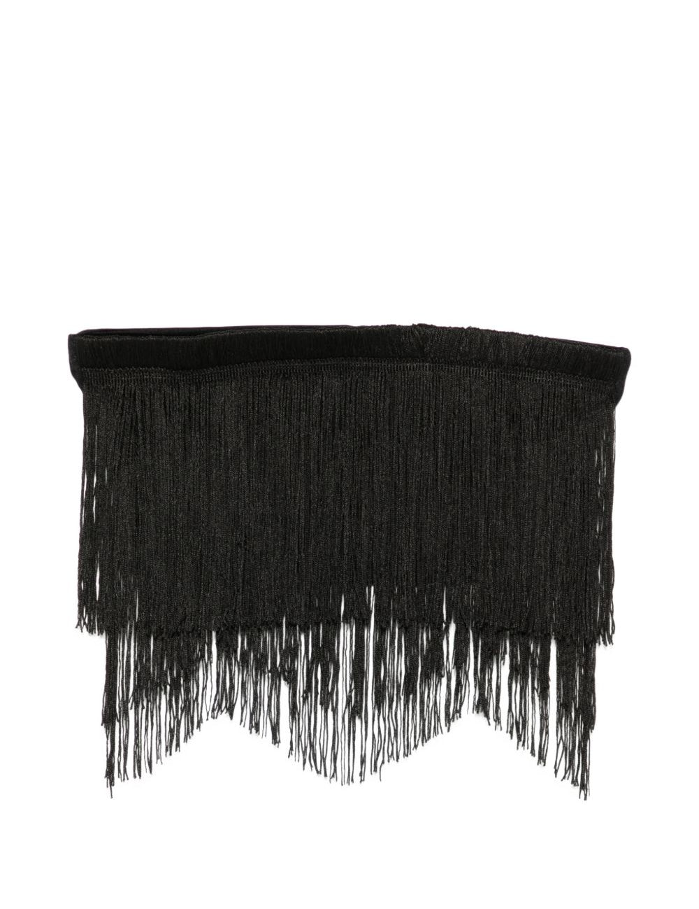 Top con frange in nero Bless - donna 