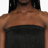 Top con frange in nero Bless - donna 