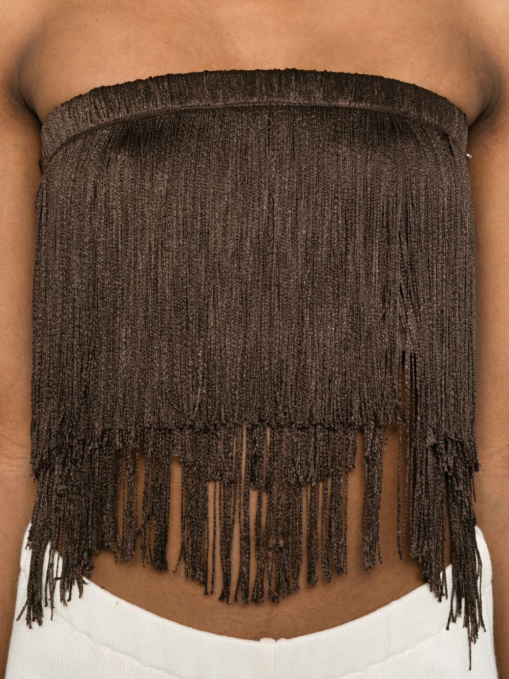 Top con frange Dara in marrone Bless - donna 