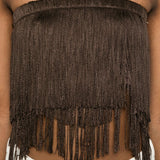 Top con frange Dara in marrone Bless - donna 