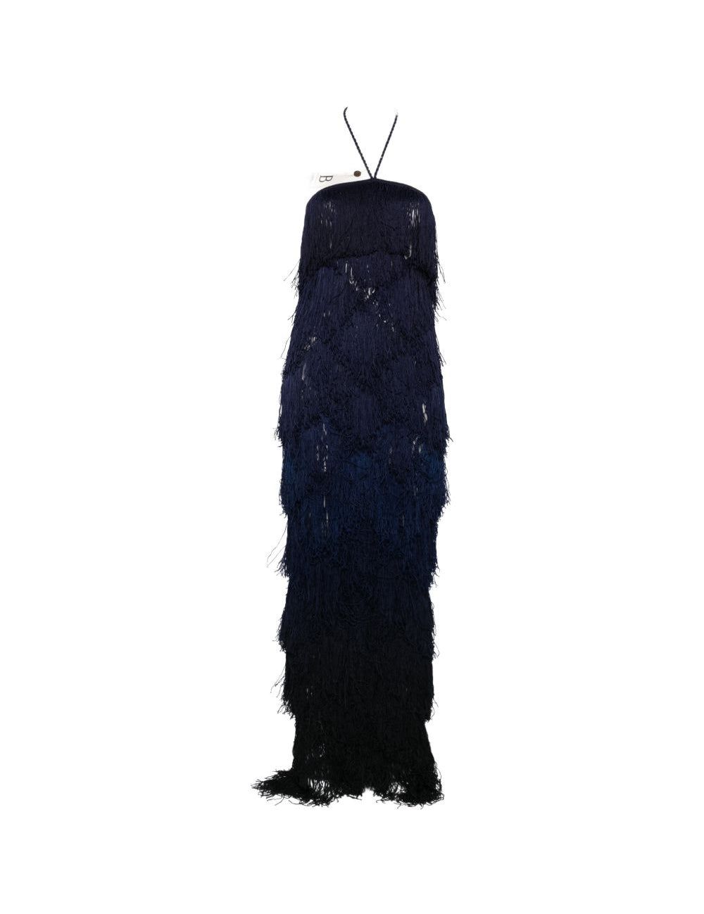 Abito lungo con frange in blu Bless - donna 