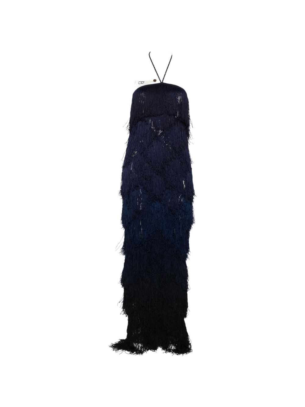 Abito lungo con frange in blu Bless - donna 