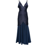 Abito lungo con frange in blu Bless - donna 