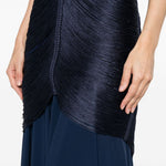 Abito lungo con frange in blu Bless - donna 