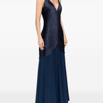Abito lungo con frange in blu Bless - donna 