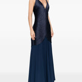 Abito lungo con frange in blu Bless - donna 