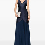 Abito lungo con frange in blu Bless - donna 