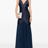 Abito lungo con frange in blu Bless - donna 