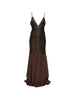 Long dress with fringe in brown Bless - women