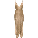 Abito con scollo a v e frange in bronzo Bless - donna 