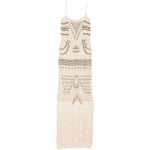 Abito lungo Takara con frange e decorazioni di perline in beige Bless - donna 