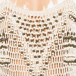Abito lungo Takara con frange e decorazioni di perline in beige Bless - donna 