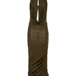 Abito midi con scollo a V profondo in verde Blumarine - donna 