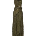 Abito con iserti in pizzo in verde kaki Blumarine - donna 