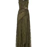 Abito con iserti in pizzo in verde kaki Blumarine - donna 