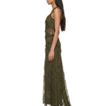 Abito con iserti in pizzo in verde kaki Blumarine - donna 