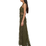 Abito con iserti in pizzo in verde kaki Blumarine - donna 