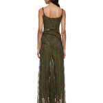 Abito con iserti in pizzo in verde kaki Blumarine - donna 