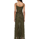 Abito con iserti in pizzo in verde kaki Blumarine - donna 