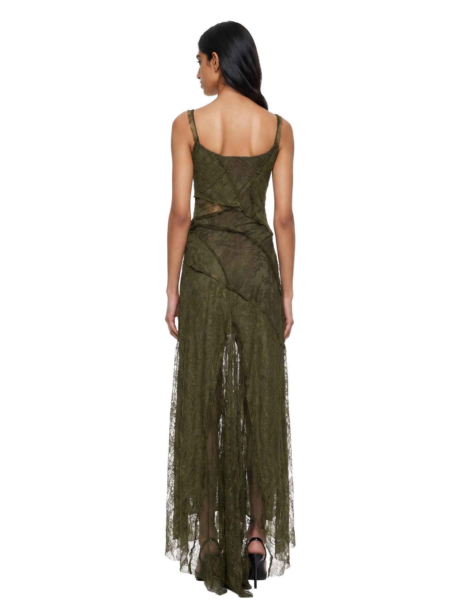 Abito con iserti in pizzo in verde kaki Blumarine - donna 