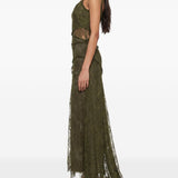 Abito con iserti in pizzo in verde kaki Blumarine - donna 