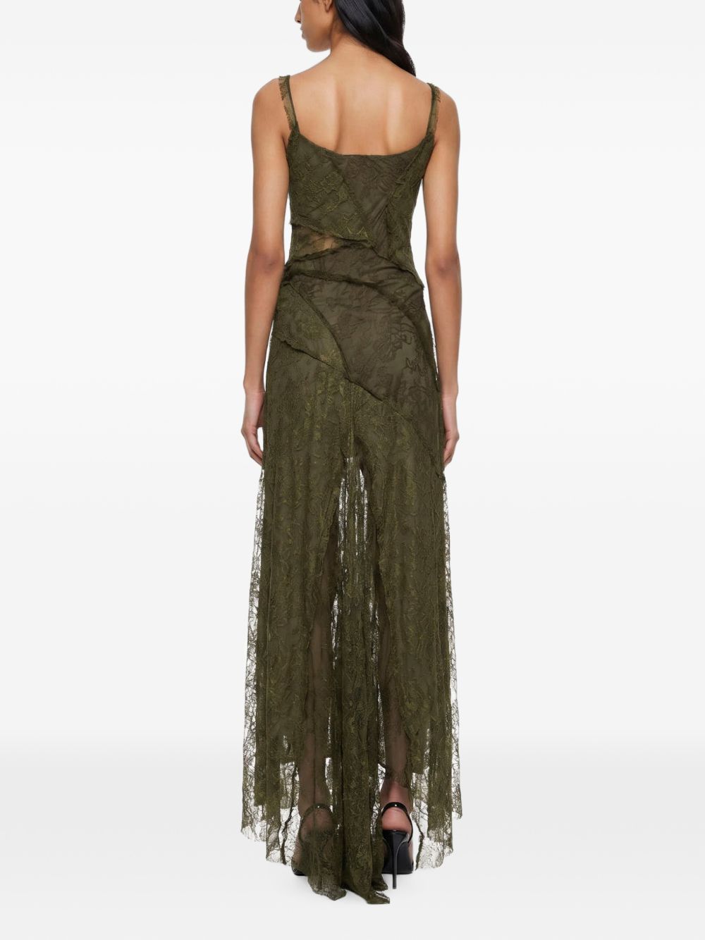 Abito con iserti in pizzo in verde kaki Blumarine - donna 