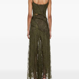 Abito con iserti in pizzo in verde kaki Blumarine - donna 
