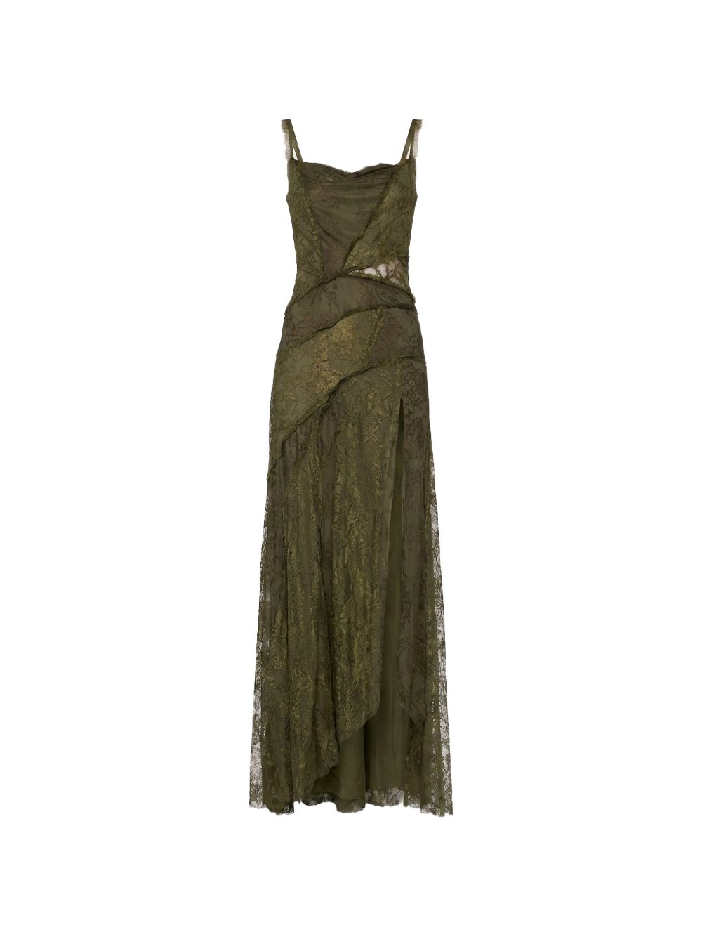 Abito con iserti in pizzo in verde kaki Blumarine - donna 