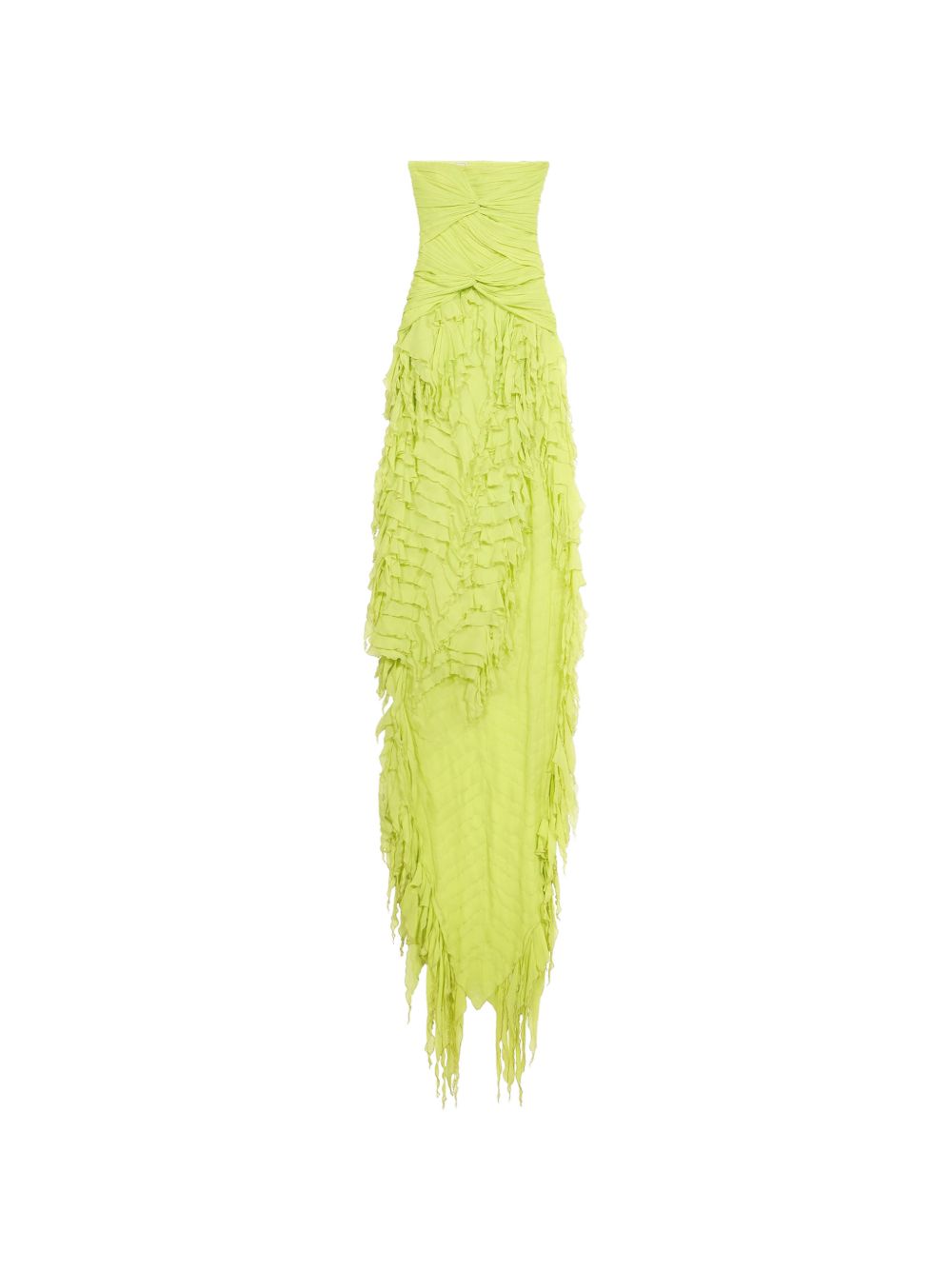 Abito lungo in georgette con ruches in verde Blumarine - donna 