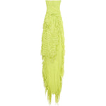 Abito lungo in georgette con ruches in verde Blumarine - donna 