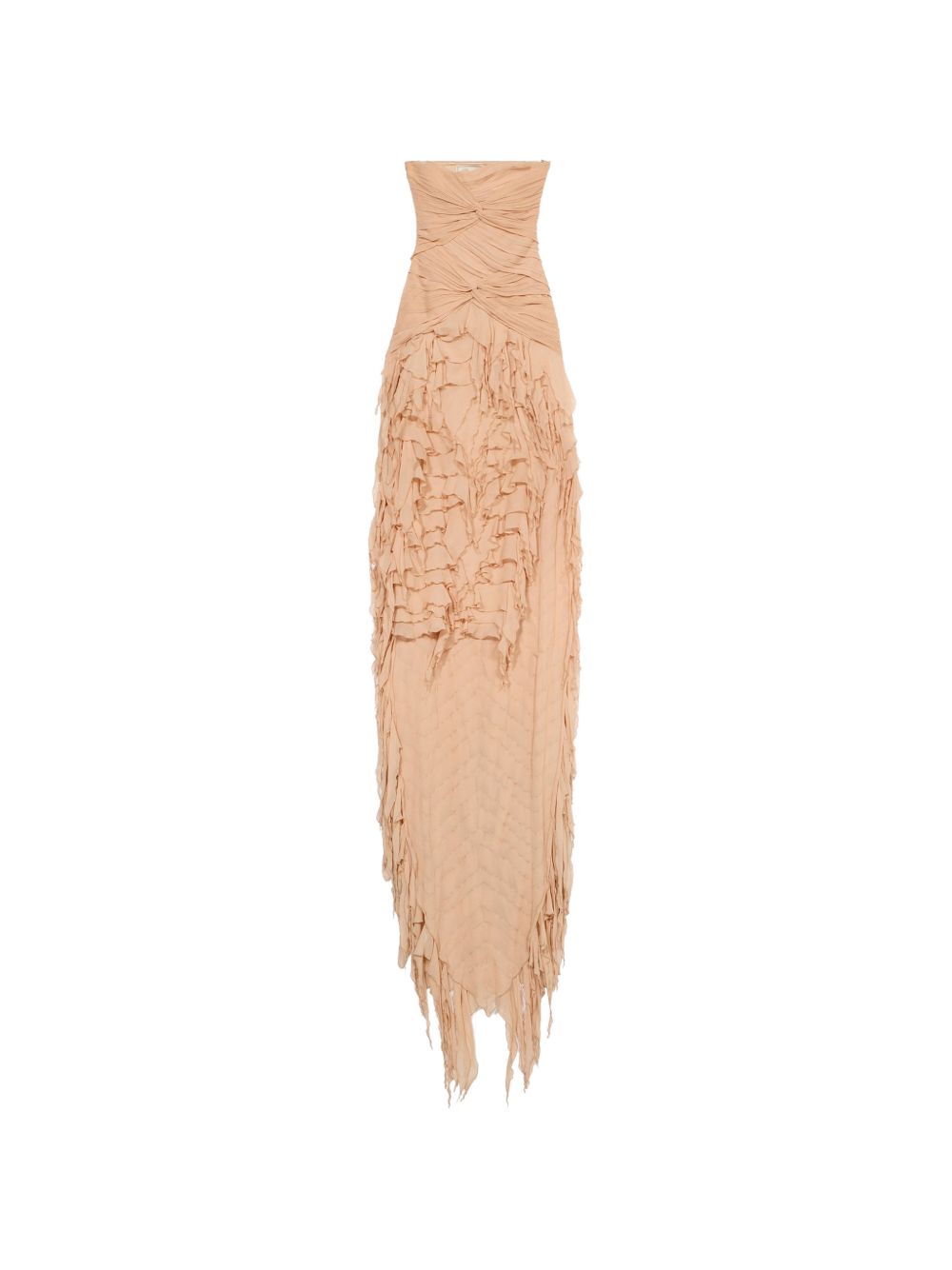 Abito lungo in georgette con ruches in rosa pesca Blumarine - donna 