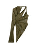 Top in raso con pizzo monospalla in verde Blumarine - donna